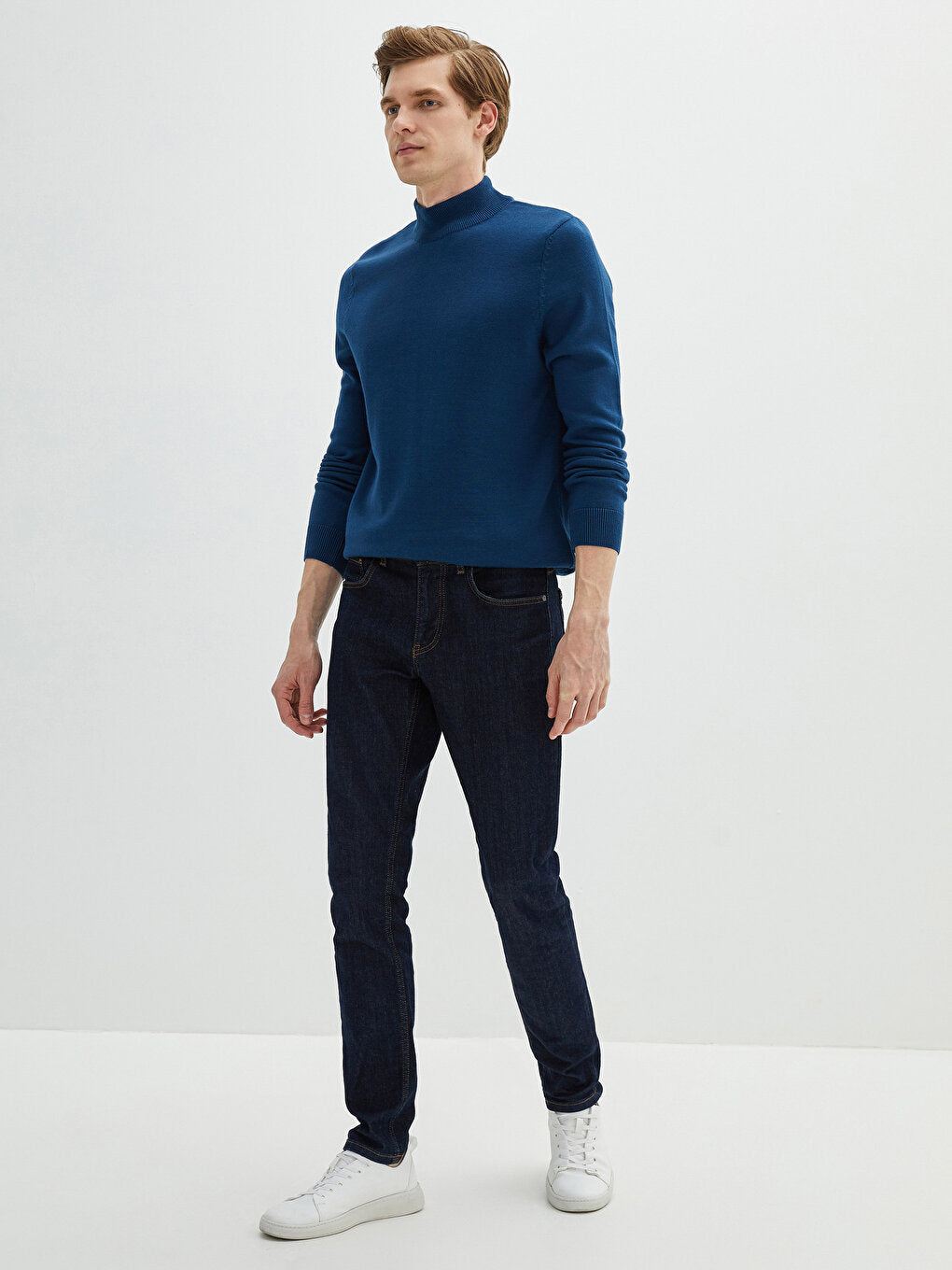 Half Turtleneck Long Sleeve Men's Knitwear Sweater