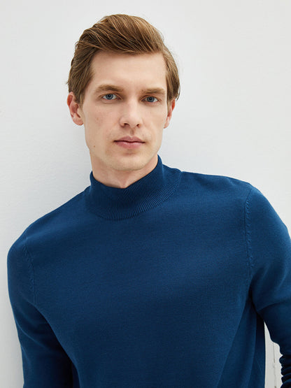 Half Turtleneck Long Sleeve Men's Knitwear Sweater