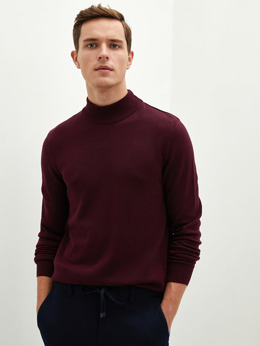 Half Turtleneck Long Sleeve Men's Knitwear Sweater