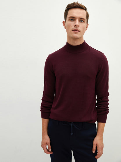 Half Turtleneck Long Sleeve Men's Knitwear Sweater