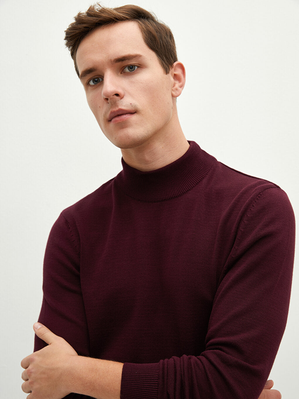 Half Turtleneck Long Sleeve Men's Knitwear Sweater