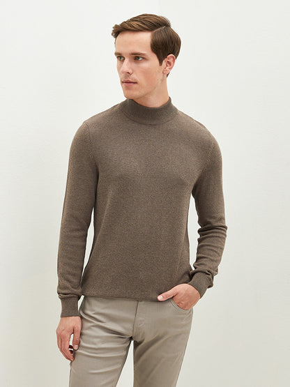 Half Turtleneck Long Sleeve Men's Knitwear Sweater