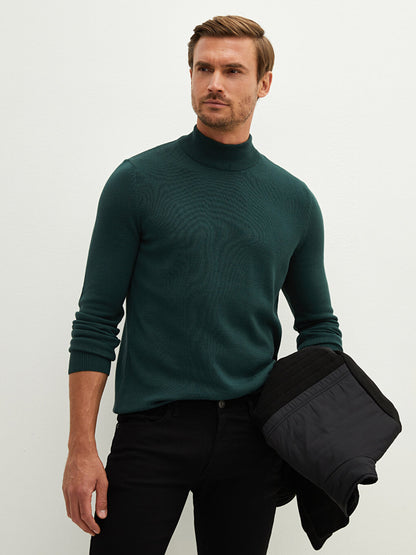 Half Turtleneck Long Sleeve Men's Knitwear Sweater