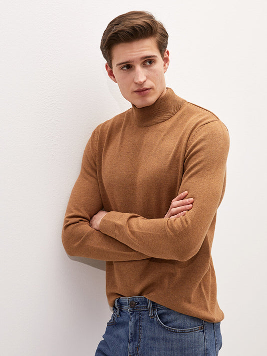 Half Turtleneck Long Sleeve Men's Knitwear Sweater