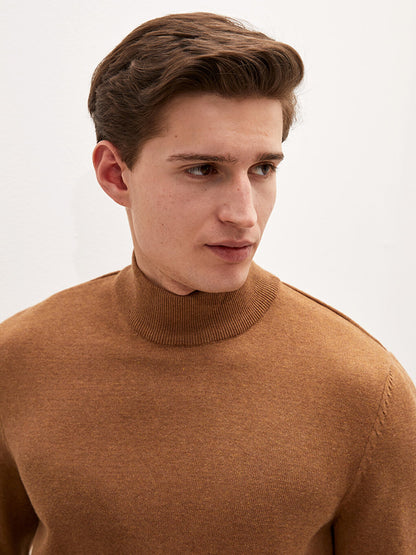 Half Turtleneck Long Sleeve Men's Knitwear Sweater