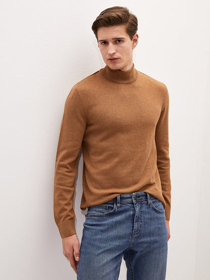 Half Turtleneck Long Sleeve Men's Knitwear Sweater