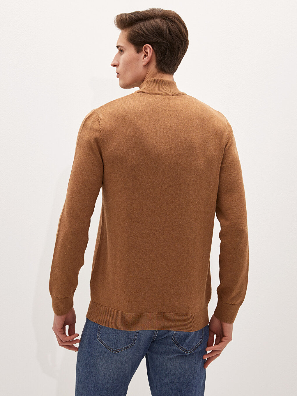 Half Turtleneck Long Sleeve Men's Knitwear Sweater