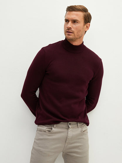 Half Turtleneck Long Sleeve Men's Knitwear Sweater