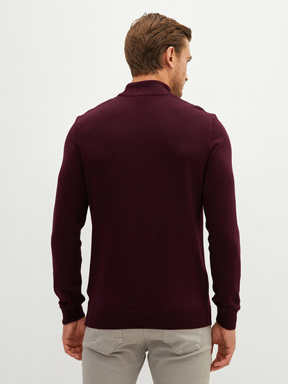 Half Turtleneck Long Sleeve Men's Knitwear Sweater