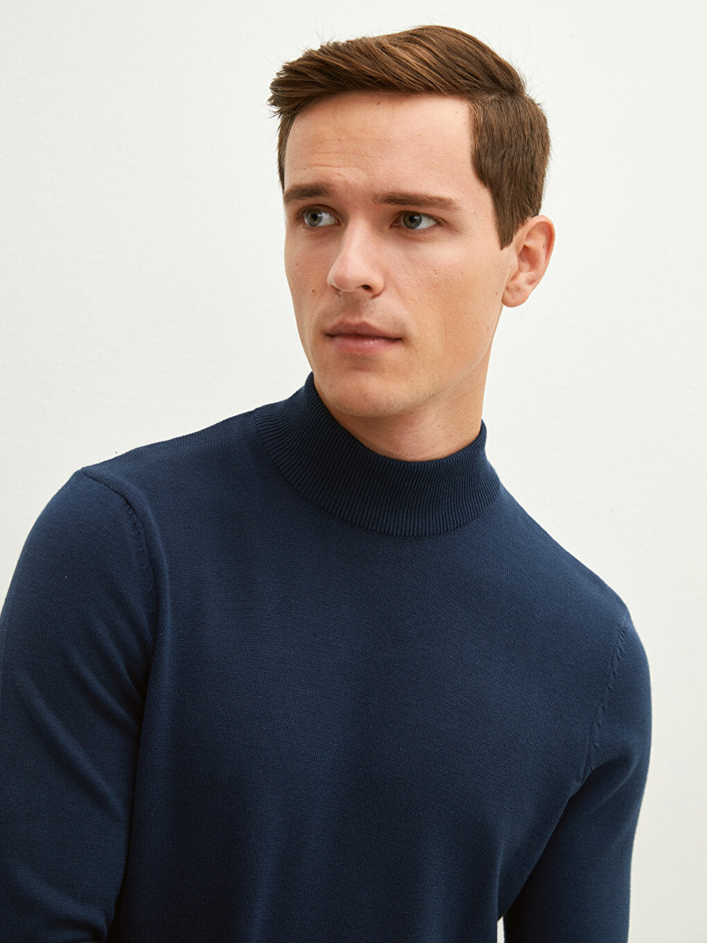 Half Turtleneck Long Sleeve Men's Knitwear Sweater