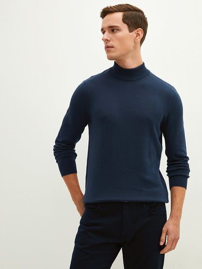 Half Turtleneck Long Sleeve Men's Knitwear Sweater