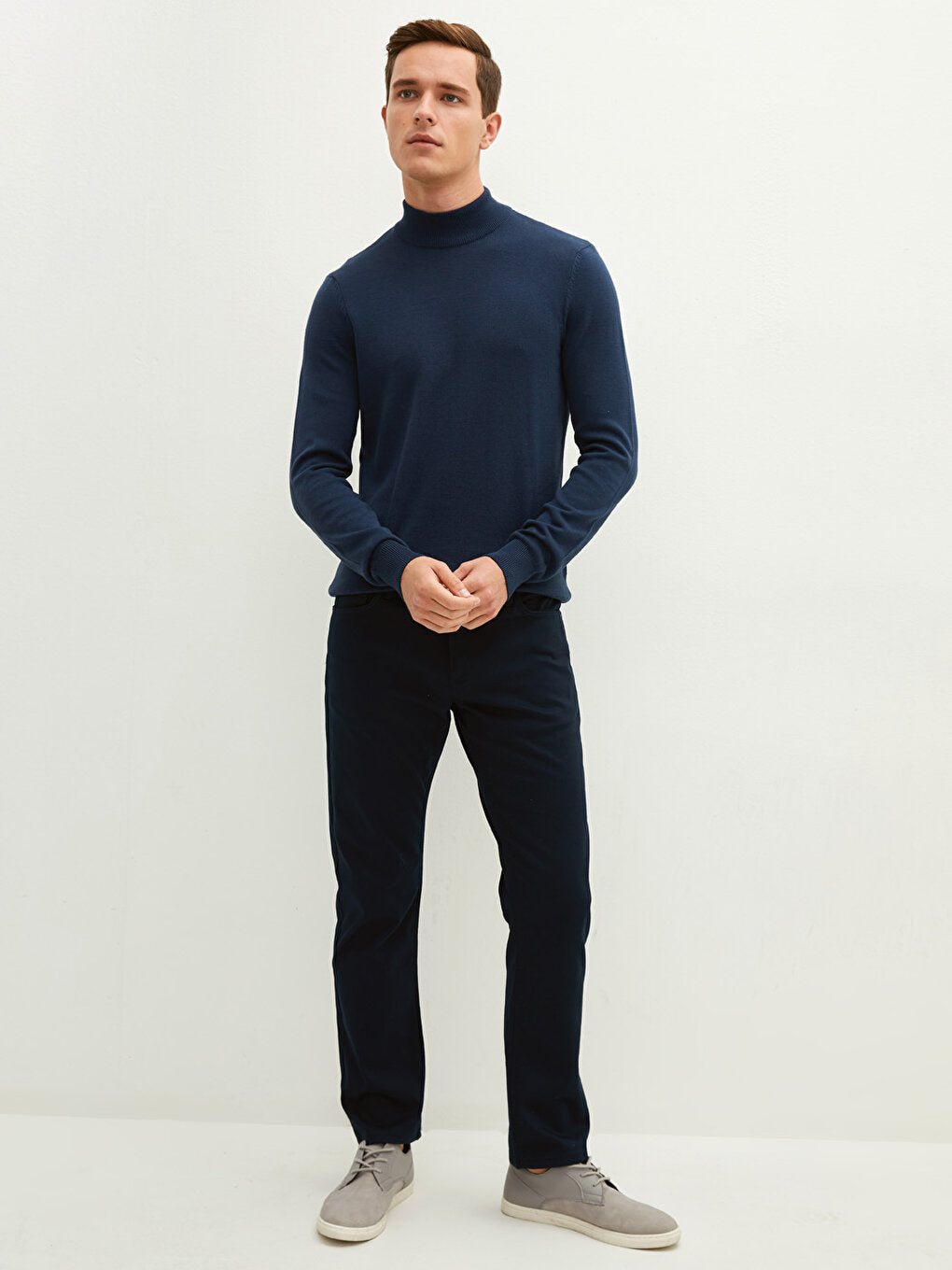 Half Turtleneck Long Sleeve Men's Knitwear Sweater