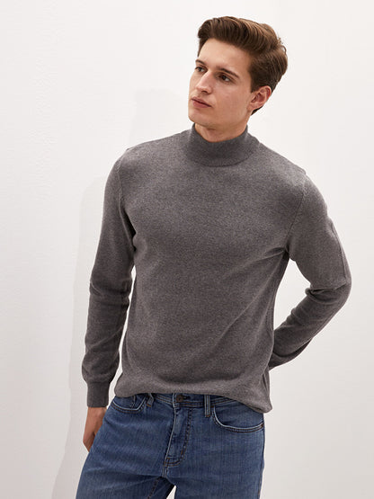 Half Turtleneck Long Sleeve Men's Knitwear Sweater