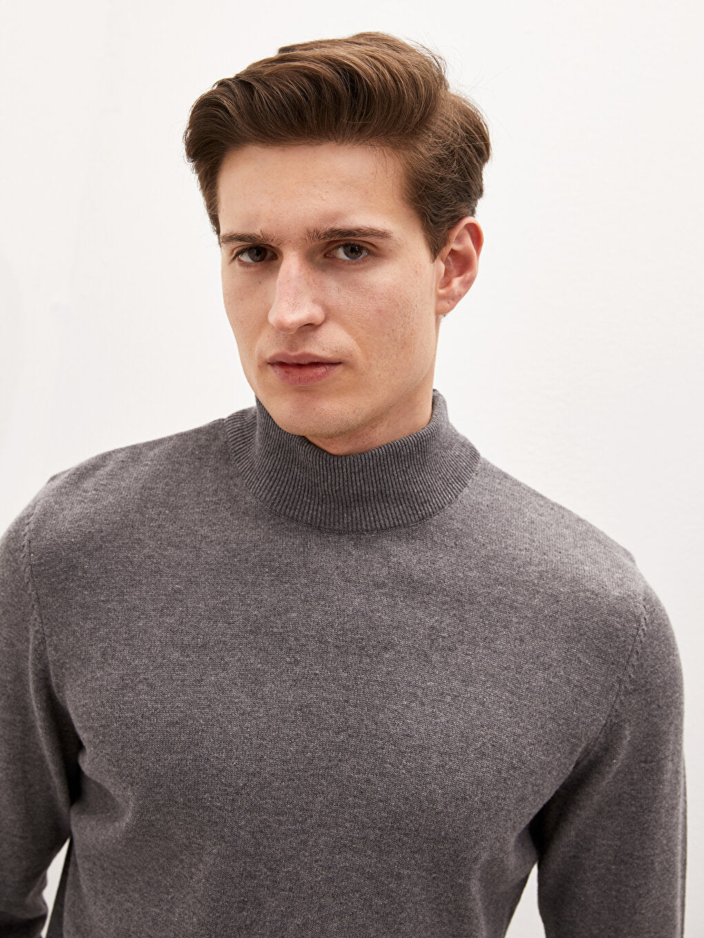 Half Turtleneck Long Sleeve Men's Knitwear Sweater