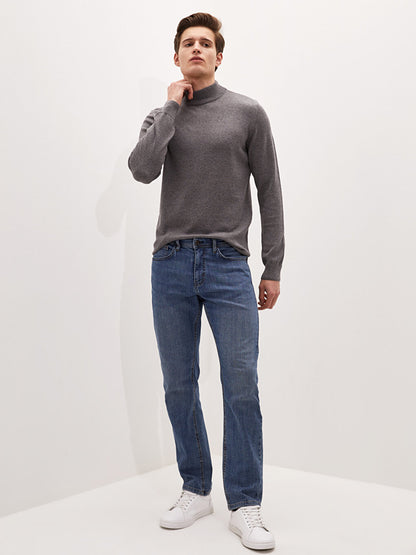 Half Turtleneck Long Sleeve Men's Knitwear Sweater