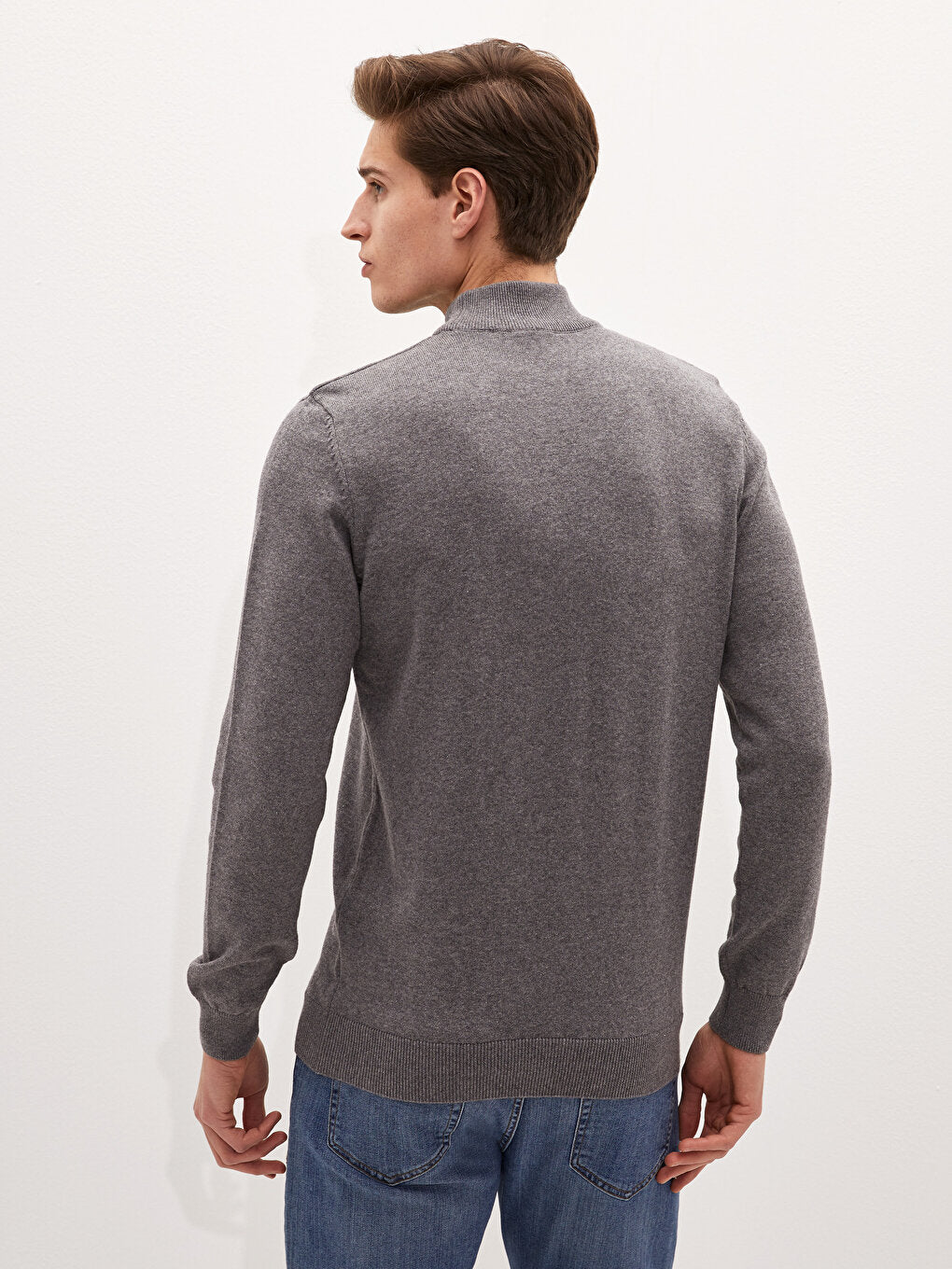 Half Turtleneck Long Sleeve Men's Knitwear Sweater