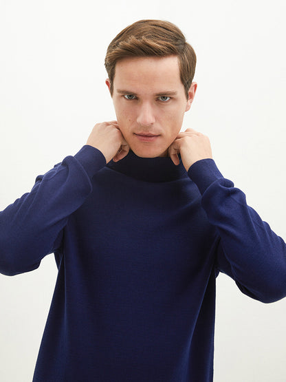 Half Turtleneck Long Sleeve Men's Knitwear Sweater