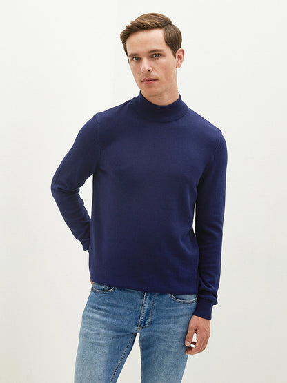 Half Turtleneck Long Sleeve Men's Knitwear Sweater