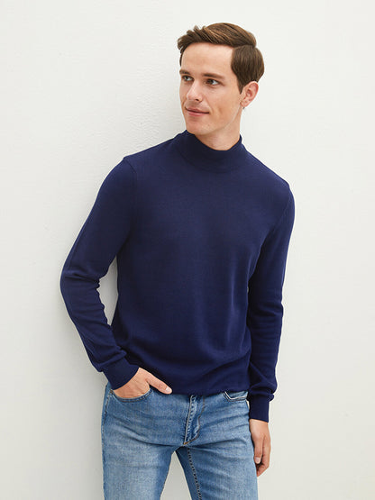 Half Turtleneck Long Sleeve Men's Knitwear Sweater