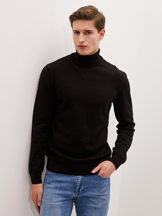 Turtleneck Long Sleeve Thin Men's Knitwear Sweater