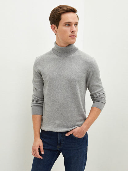 Turtleneck Long Sleeve Thin Men's Knitwear Sweater