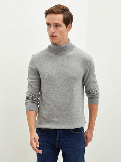 Turtleneck Long Sleeve Thin Men's Knitwear Sweater