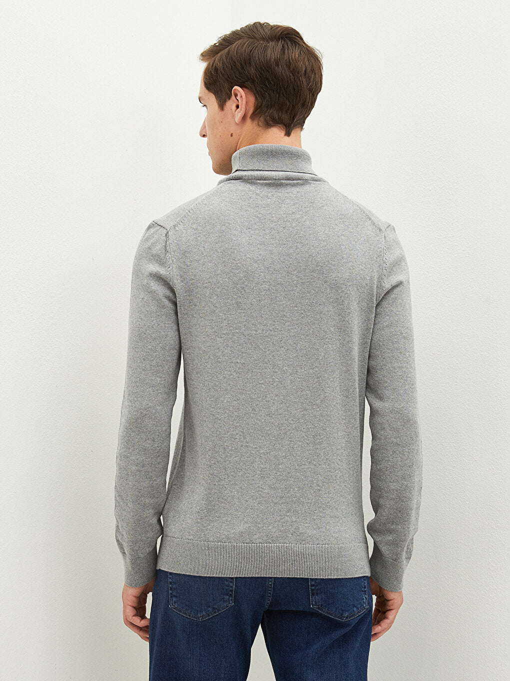 Turtleneck Long Sleeve Thin Men's Knitwear Sweater