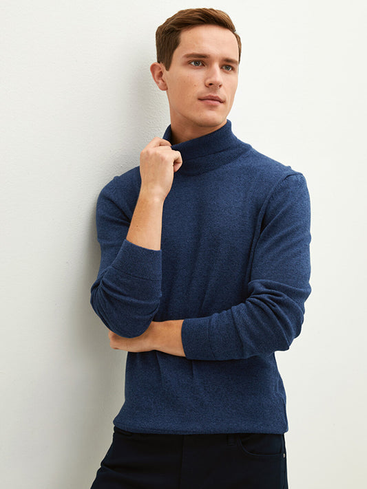 Turtleneck Long Sleeve Thin Men's Knitwear Sweater