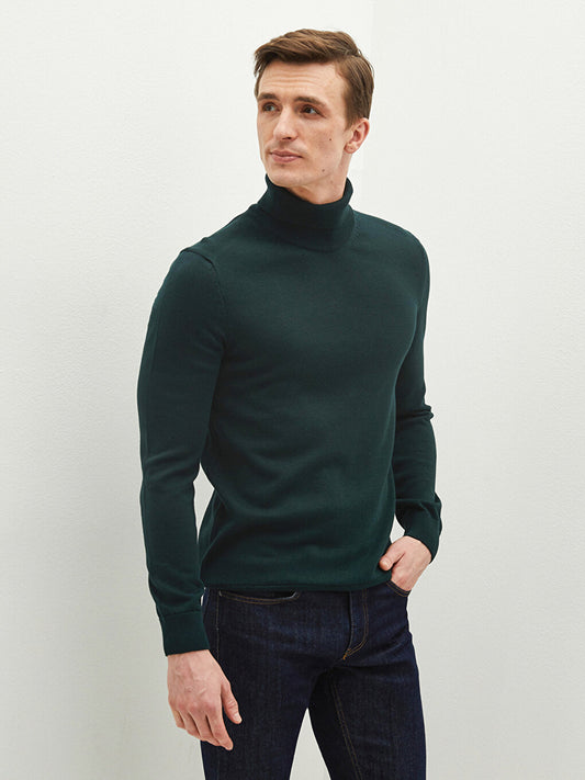 Turtleneck Long Sleeve Thin Men's Knitwear Sweater