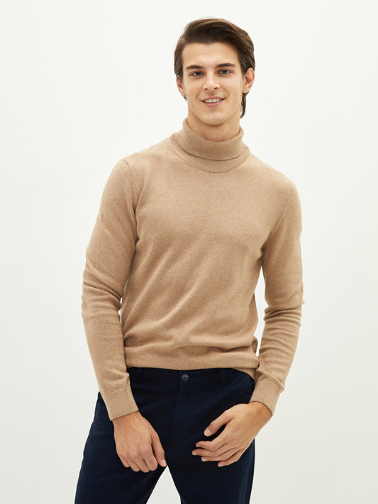 Turtleneck Long Sleeve Thin Men's Knitwear Sweater