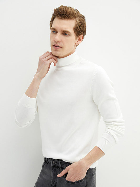 Turtleneck Long Sleeve Thin Men's Knitwear Sweater