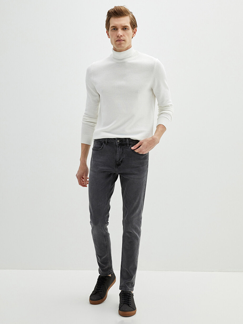 Turtleneck Long Sleeve Thin Men's Knitwear Sweater