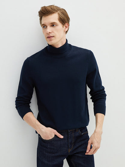 Turtleneck Long Sleeve Thin Men's Knitwear Sweater