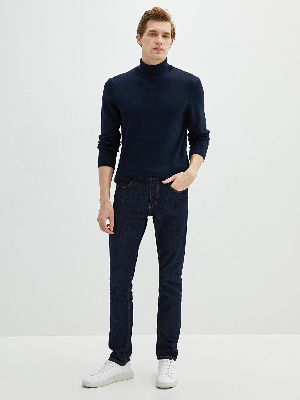 Turtleneck Long Sleeve Thin Men's Knitwear Sweater