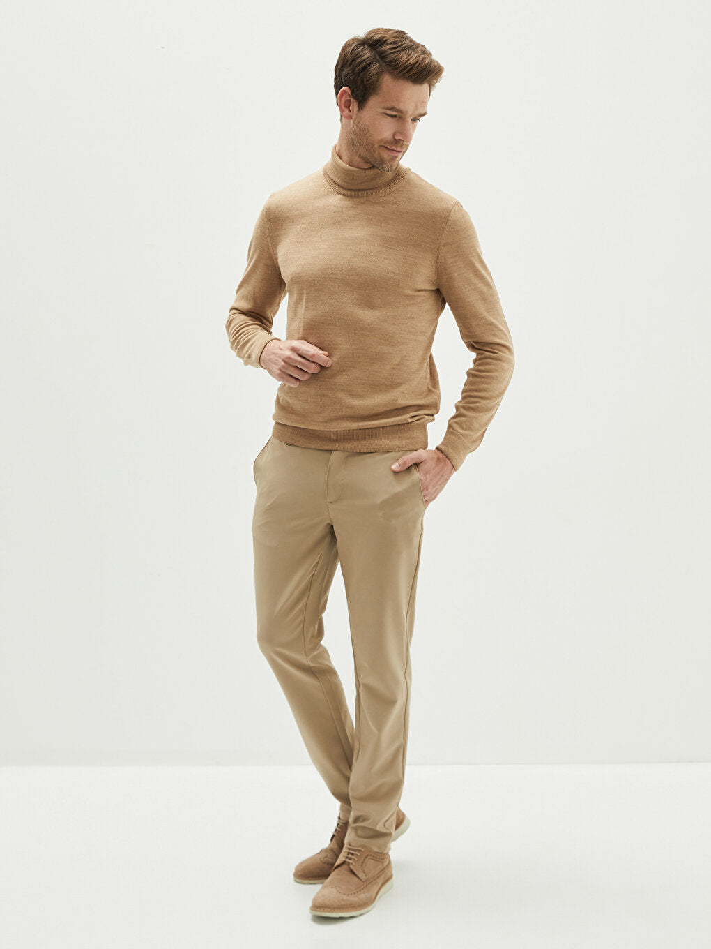 Turtleneck Long Sleeve Thin Men's Knitwear Sweater