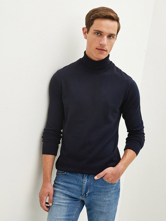 Turtleneck Long Sleeve Thin Men's Knitwear Sweater