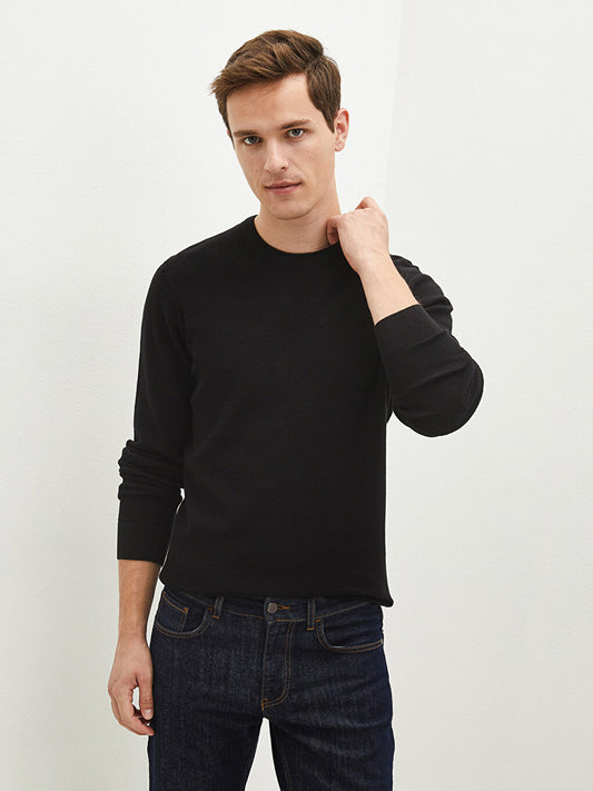 Crew Neck Long Sleeve Thin Men's Knitwear Sweater