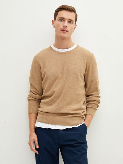 Crew Neck Long Sleeve Thin Men's Knitwear Sweater