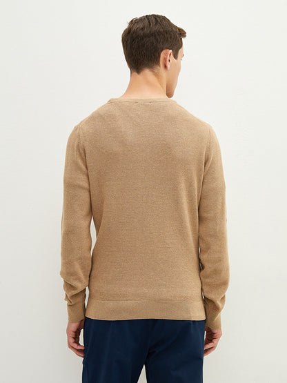 Crew Neck Long Sleeve Thin Men's Knitwear Sweater