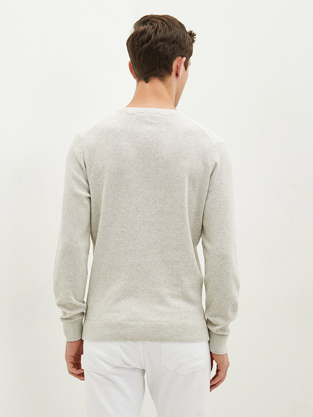 Crew Neck Long Sleeve Thin Men's Knitwear Sweater