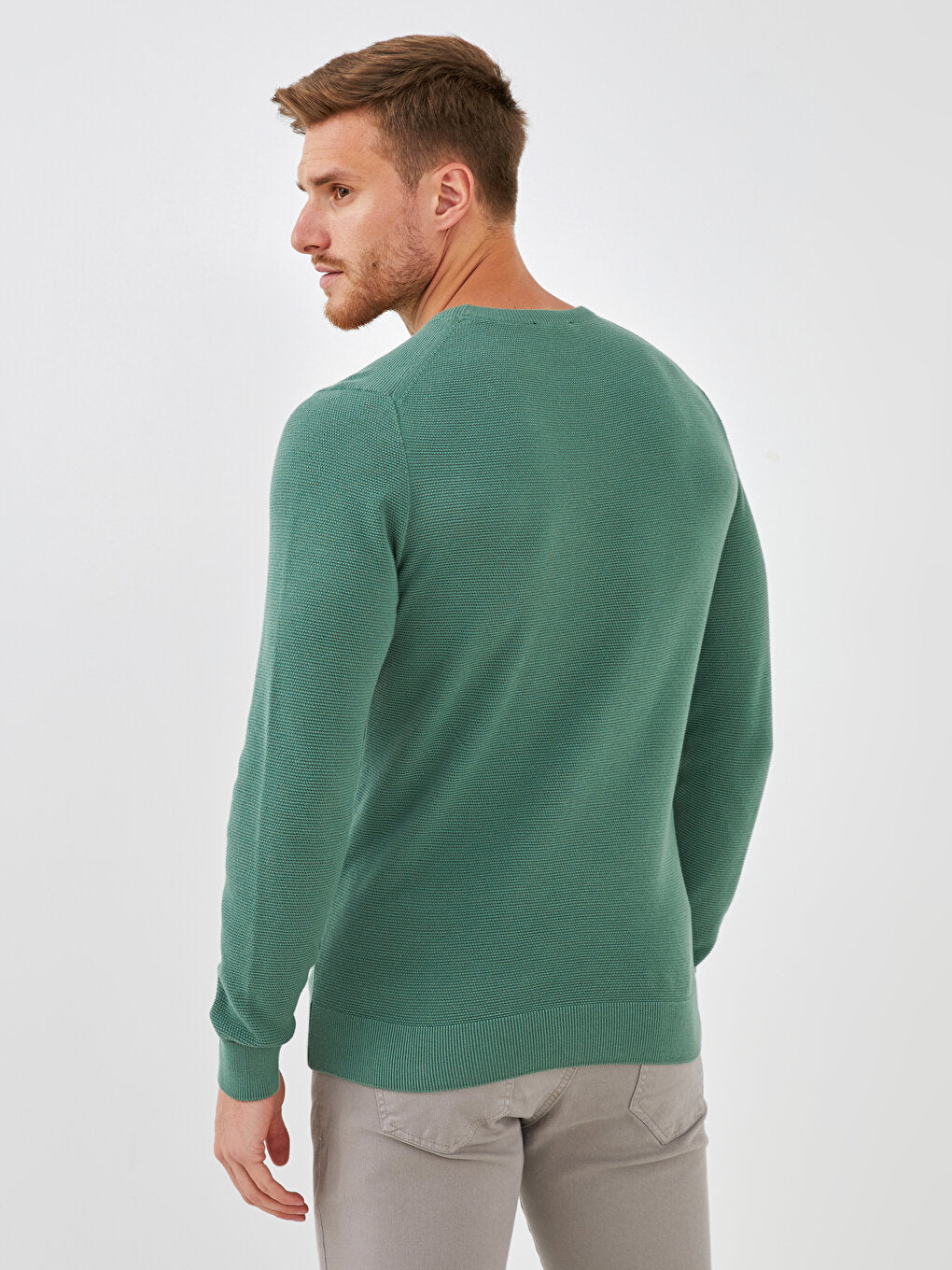 Crew Neck Long Sleeve Thin Men's Knitwear Sweater