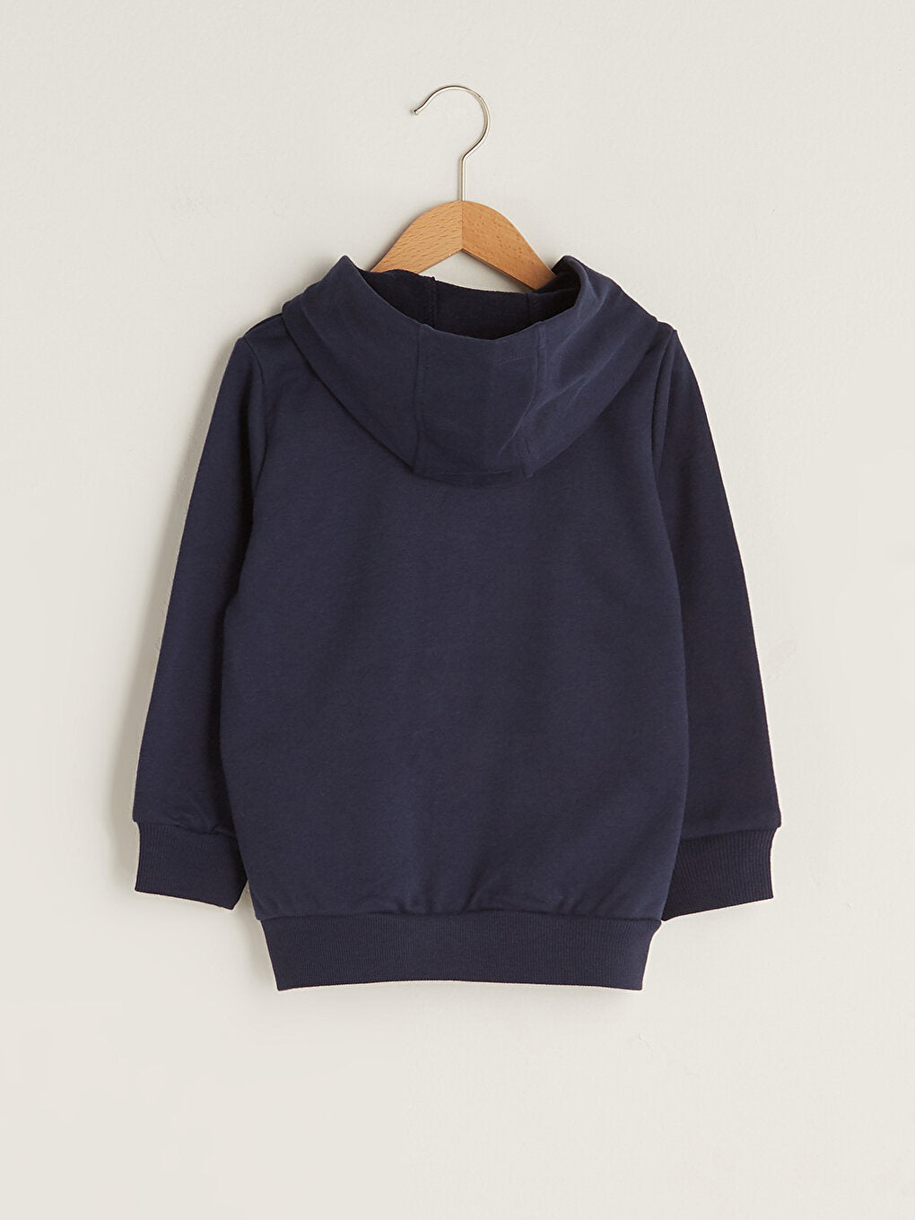 Hooded Basic Long Sleeve Girl's Zippered Sweatshirt