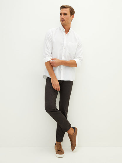 Slim Fit Textured Men's Trousers