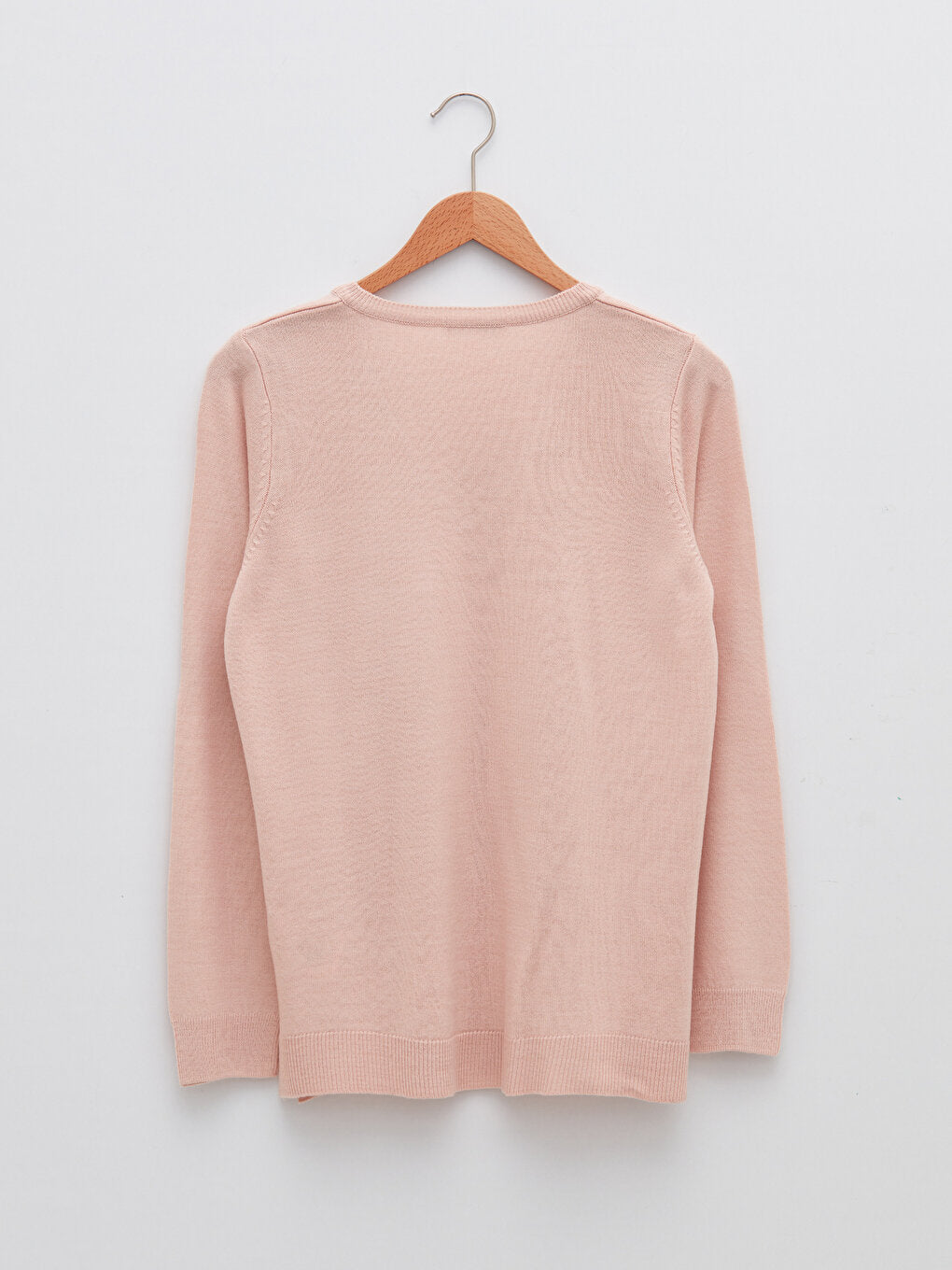 V-Neck Plain Long Sleeve Women's Knitwear Sweater