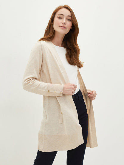 Shawl Collar Plain Long Sleeve Women's Knitwear Cardigan