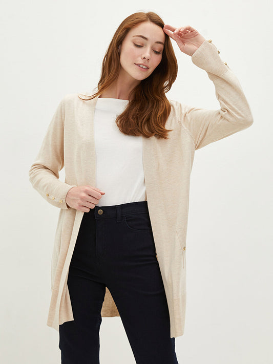 Shawl Collar Plain Long Sleeve Women's Knitwear Cardigan