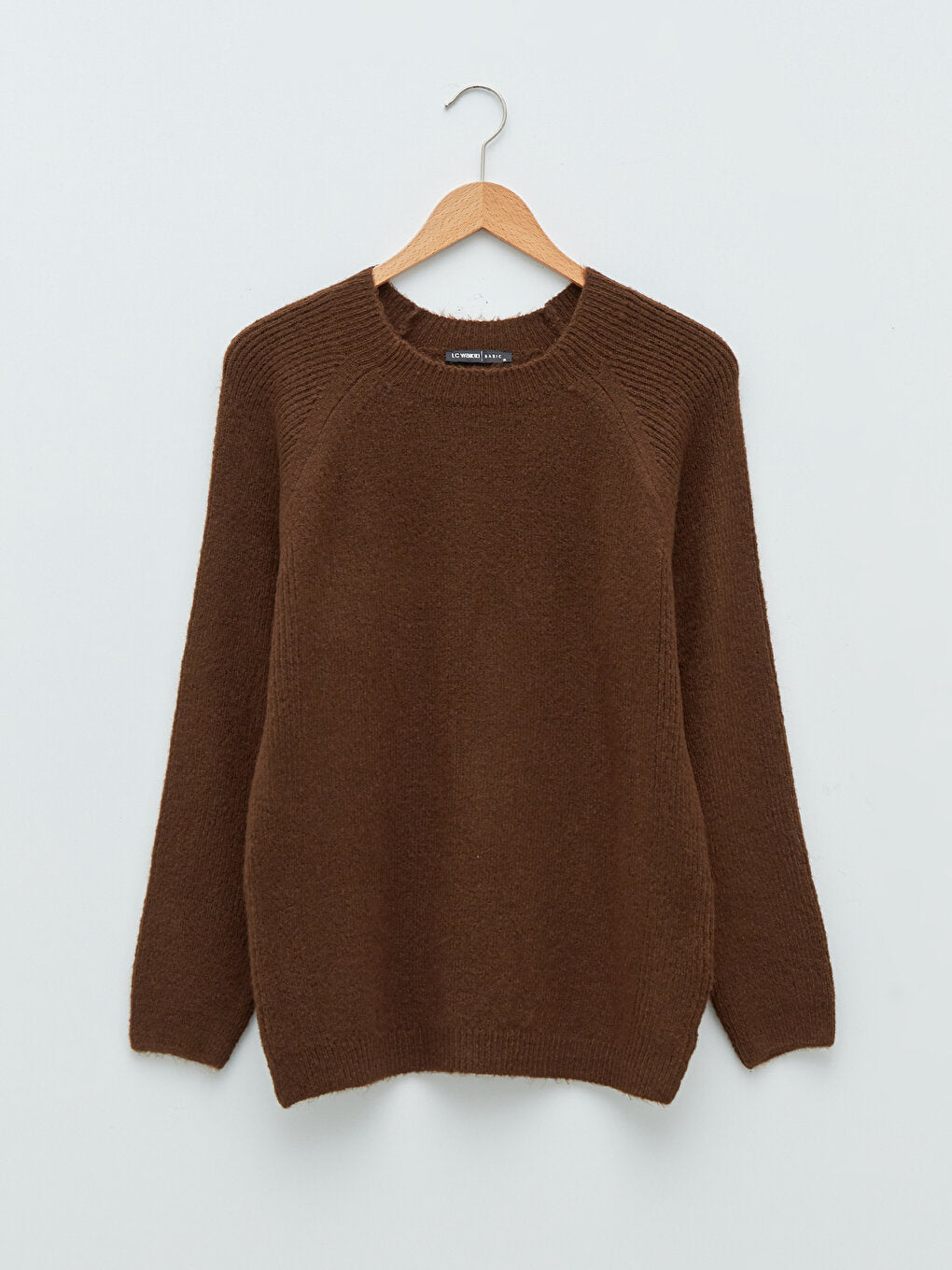 Crew Neck Plain Long Sleeve Women's Knitwear Sweater