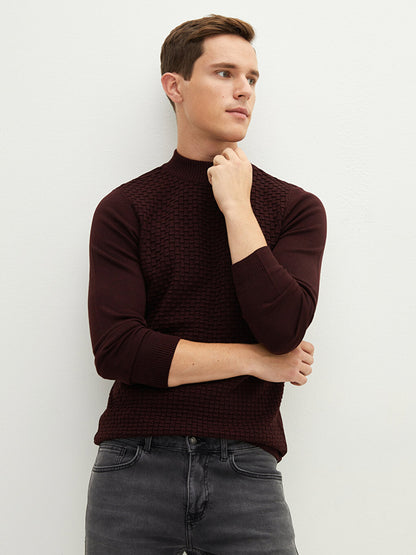 Half Turtleneck Long Sleeve Men's Knitwear Sweater