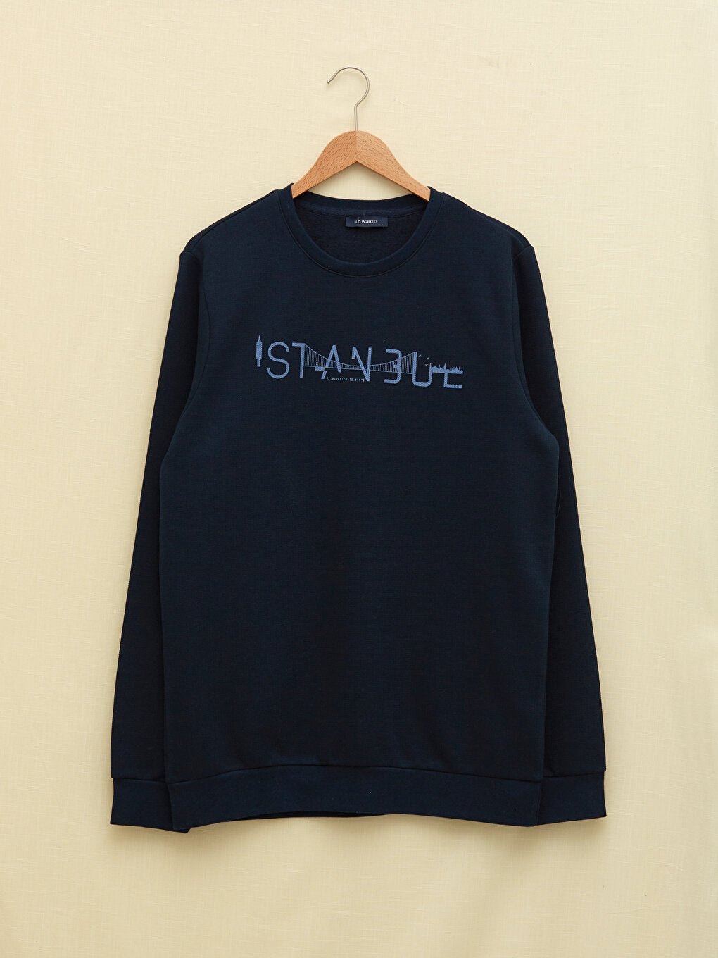 Crew Neck Long Sleeve Istanbul Printed Men's Sweatshirt