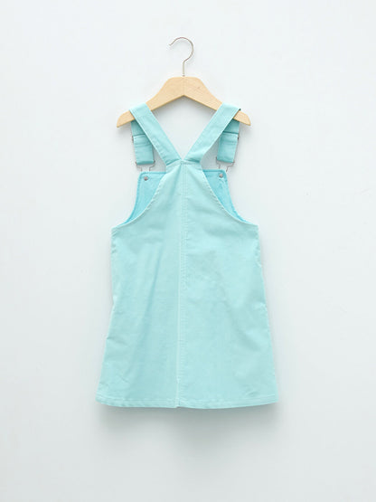 Square Neck Basic Strappy Girl's Salopet Dress